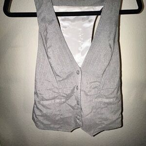 Maurices Gray Pinstripe Vest